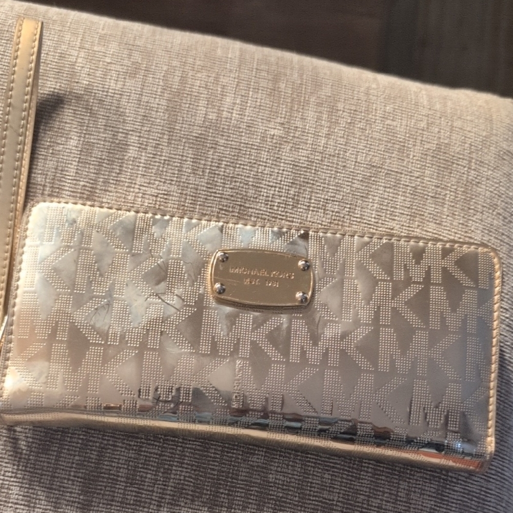 Michael Kors Metallic Gold Logo Wallet